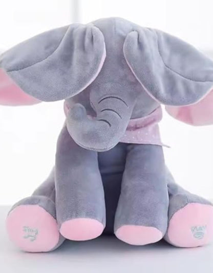 Peekaboo Interactive Elephant Musical Stuffed Toy, Animal Plush for Children