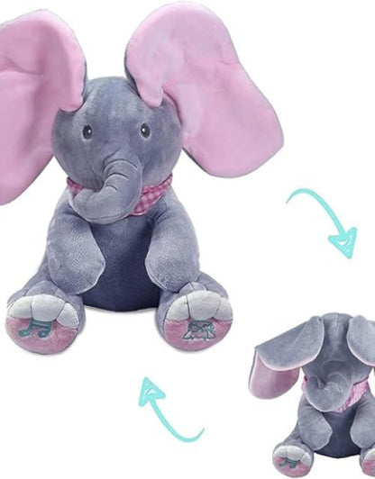 Peekaboo Interactive Elephant Musical Stuffed Toy, Animal Plush for Children