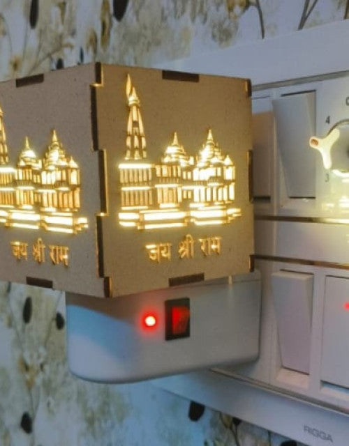 RAM MANDIR WOODEN  NIGHT LAMP