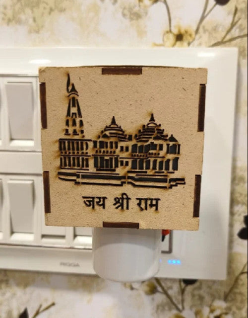 RAM MANDIR WOODEN  NIGHT LAMP