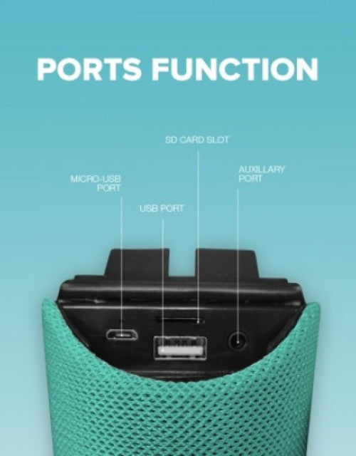 TG113 Portable Bluetooth Speaker with USB/Micro SD Card/AUX/Mic Multimedia Speaker System Super Bass Compatible with Android, iOS & Windows Devices